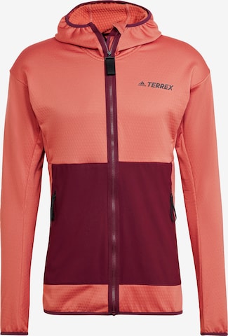 ADIDAS TERREX Athletic Fleece Jacket in Orange: front