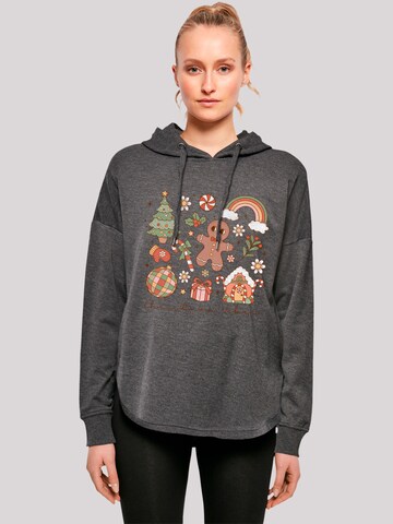 F4NT4STIC Sweatshirt 'Christmas Vibes' in Grijs: voorkant