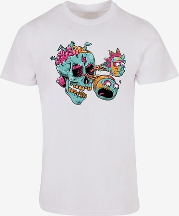 ABSOLUTE CULT Shirt 'Rick And Morty - Eyeball Skull' in White: front