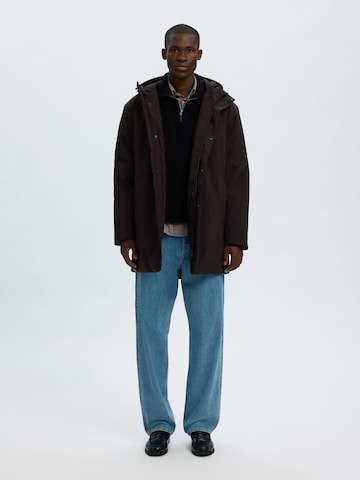 Parka di mezza stagione di SELECTED in nero: frontale