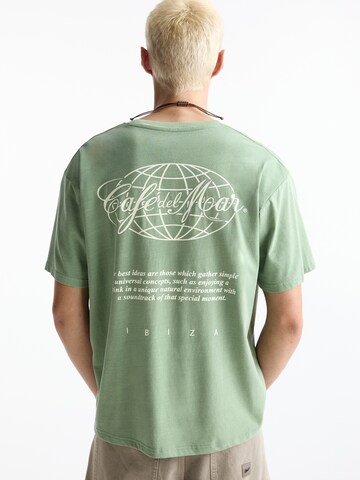 T-Shirt Pull&Bear en vert : devant