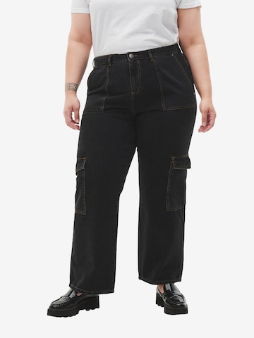 Zizzi Bootcut Jeans i sort: forside