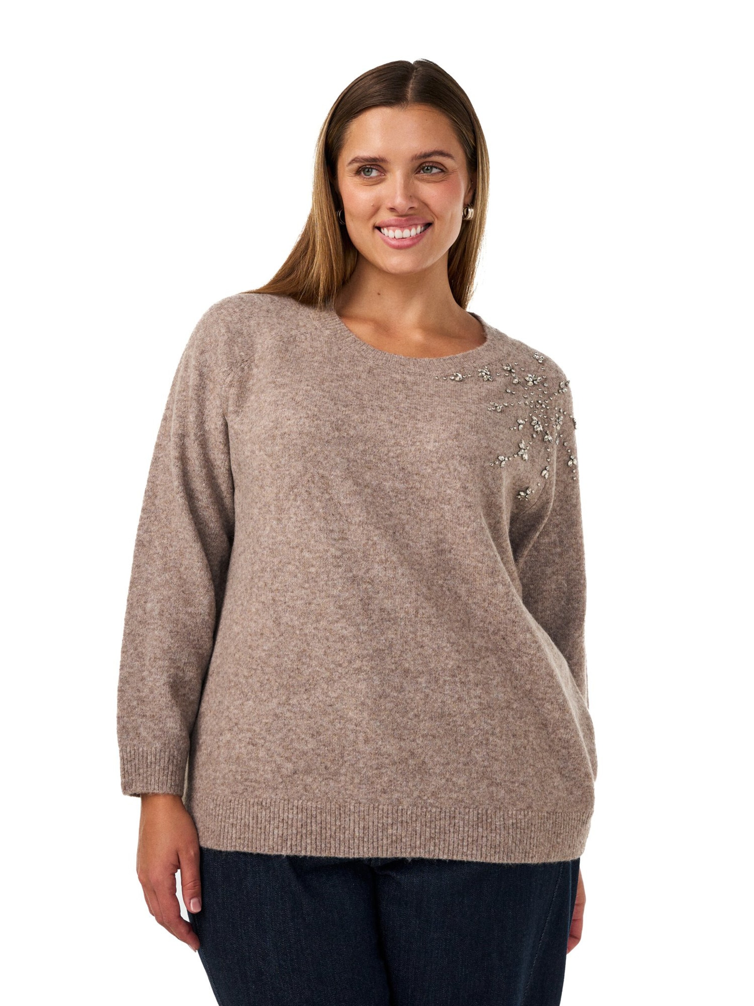 Sweat-shirt Zizzi en beige