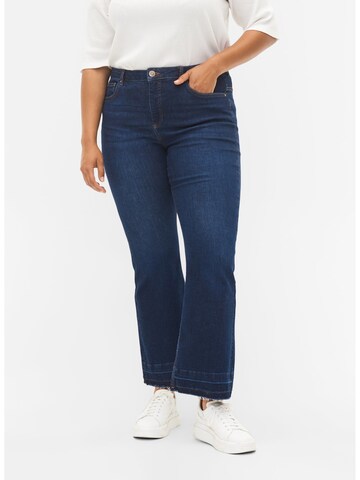 Bootcut Jeans 'Ellen' de la Zizzi pe albastru: față