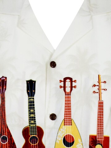 KY's Regular fit Button Up Shirt 'Ukulele' in White