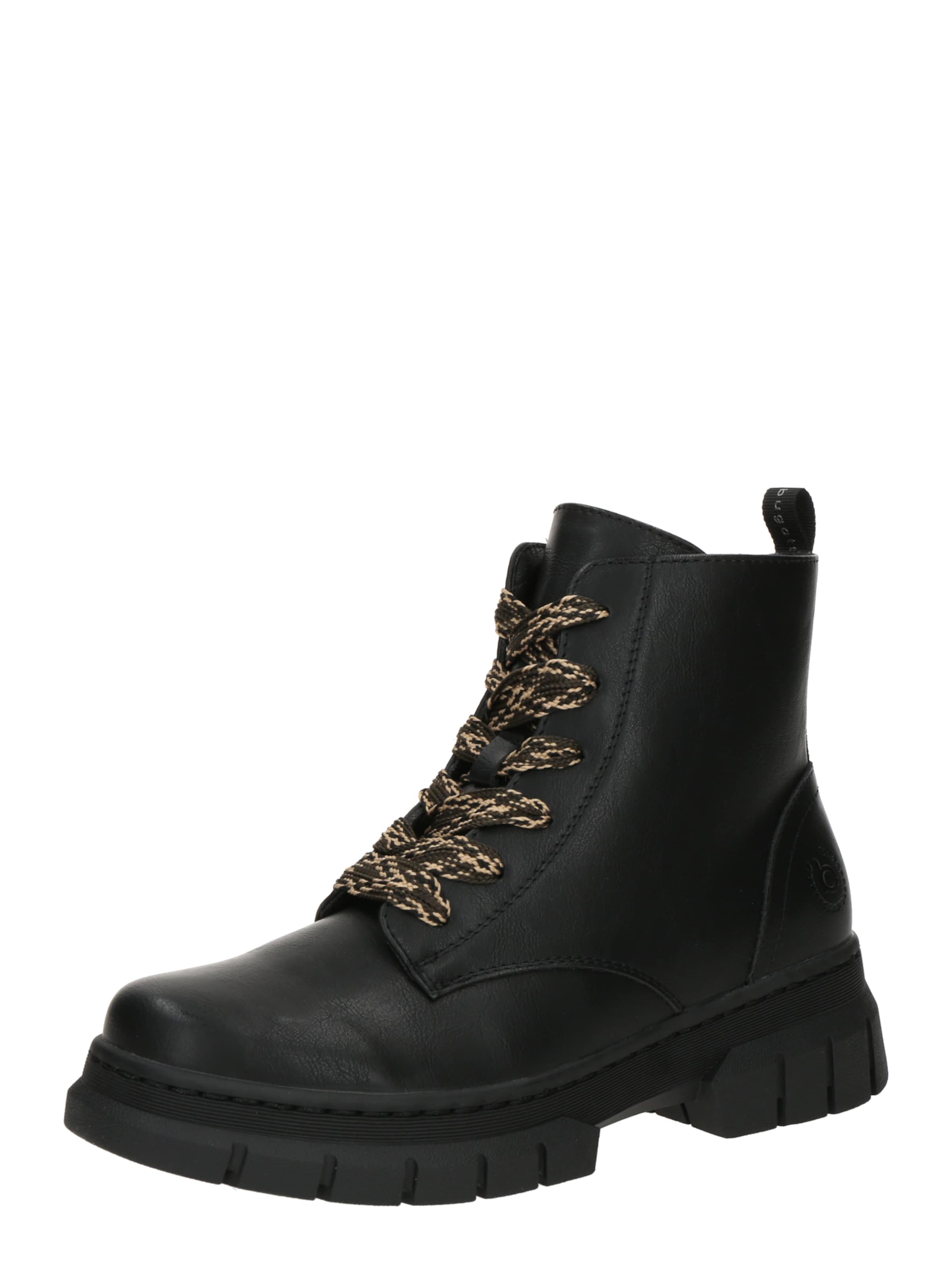 bugatti Lace-Up Ankle Boots in Black: front