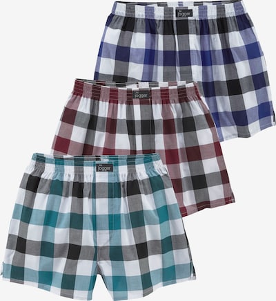 LE JOGGER Bokserishortsit värissä turkoosi / kuninkaallisen sininen / viininpunainen / valkoinen, Tuotenäkymä