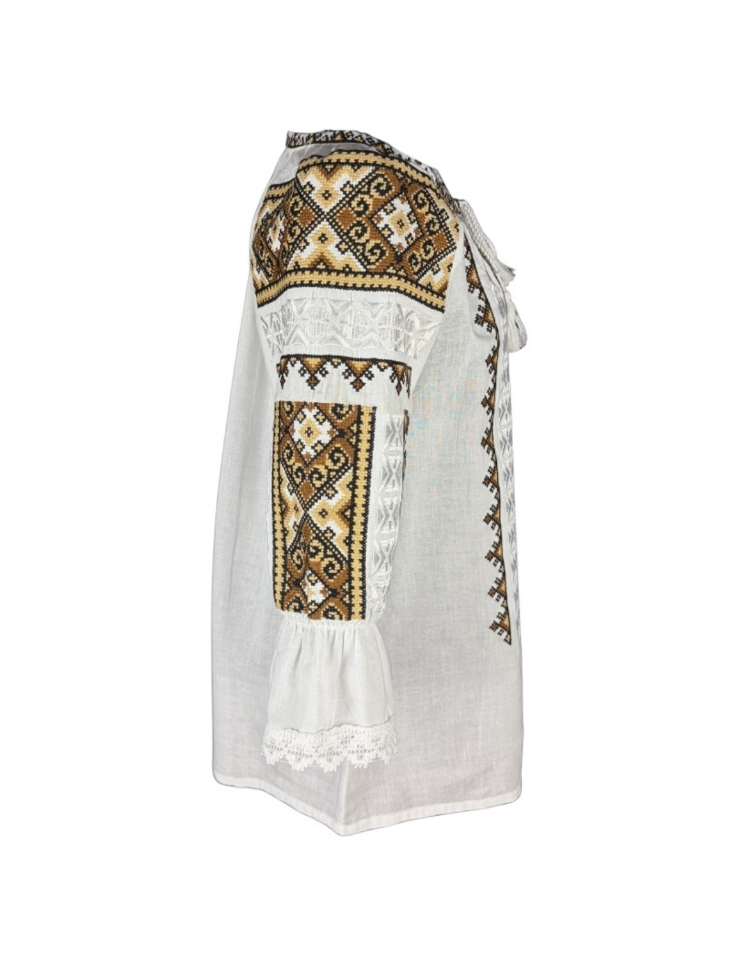 Rody’s forever Bluzka ludowa 'Damenbluse IL26 weiß/beige , marimea L' w kolorze biały
