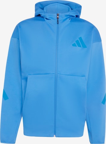 ADIDAS SPORTSWEAR Athletic Zip-Up Hoodie 'Z.N.E.' in Blue: front