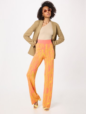 DELICATELOVE Regular Trousers 'LULA WOOD' in Yellow