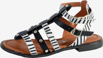 The Divine Factory Sandals in Black: front