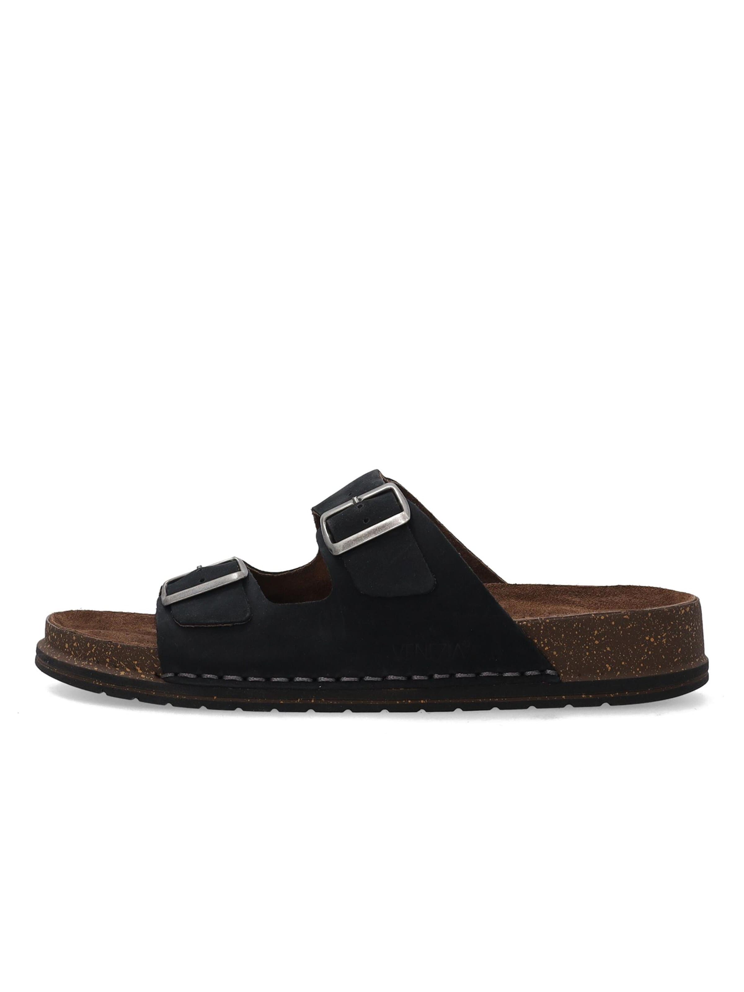 VENEZIA Mules in Black: front