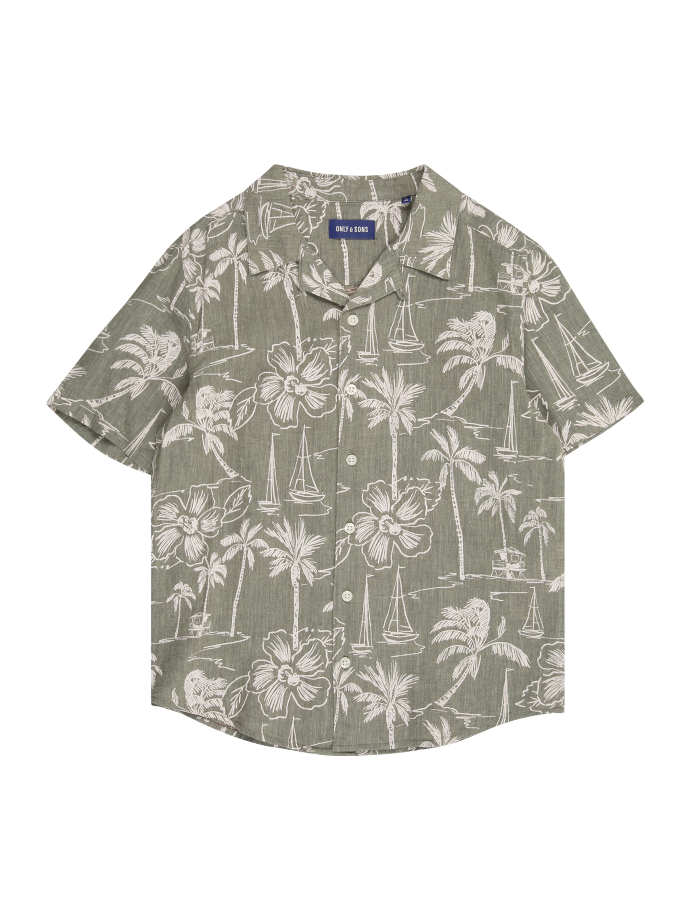 Only & Sons Junior Regular Fit Hemd 'OSJCaiden' in Grün: Vorderseite