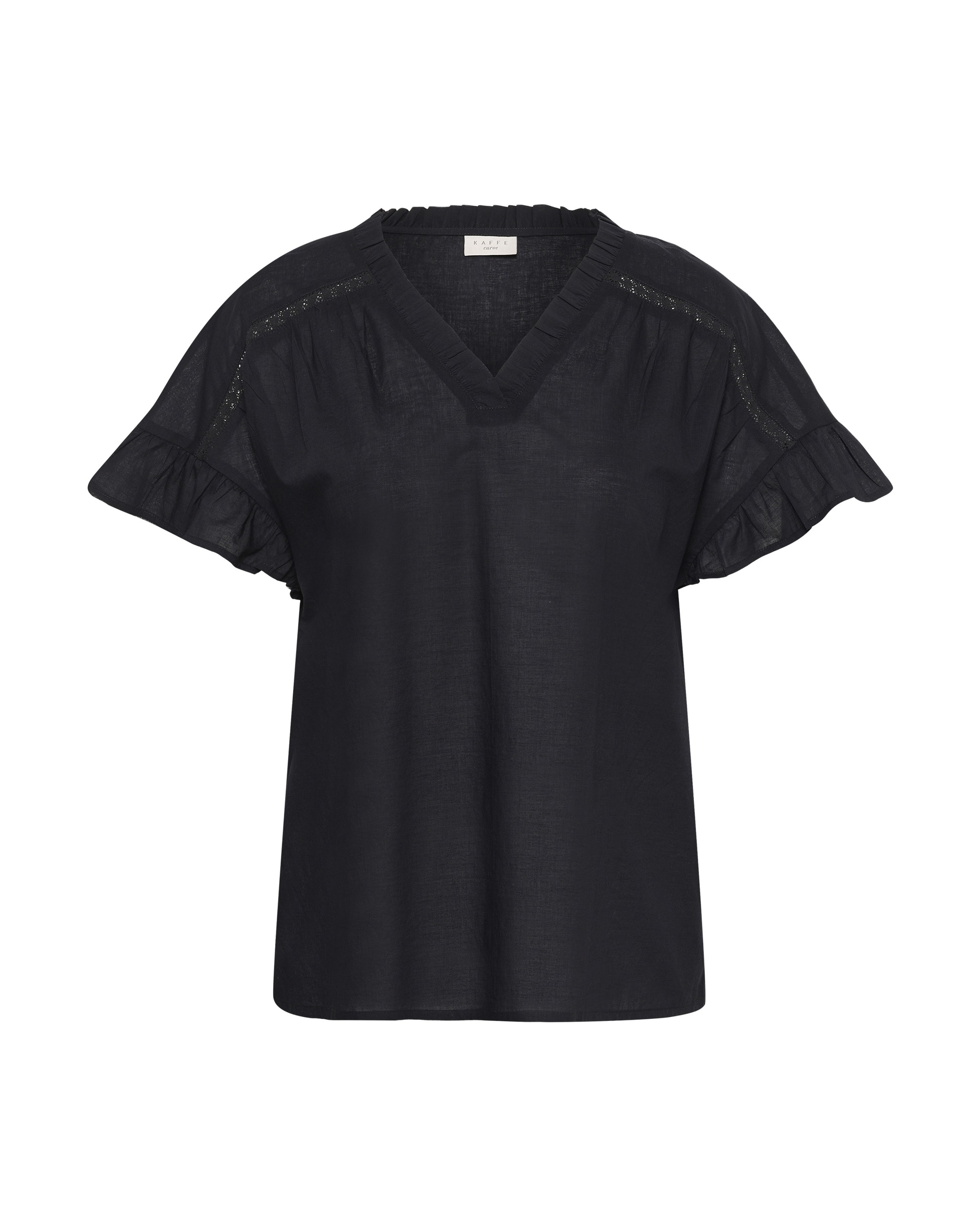 KAFFE CURVE Blouse 'Valeria' in Black: front