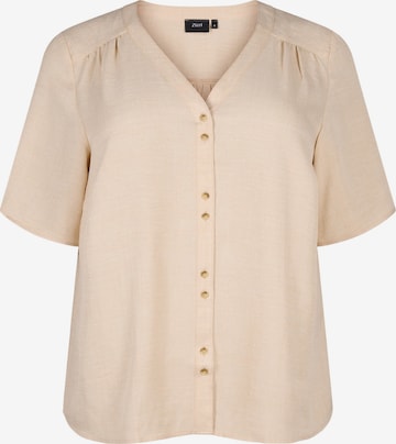 Chemisier 'CAALABAMA' Zizzi en beige : devant