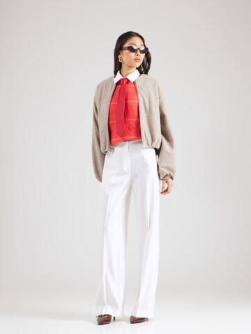 Wide leg Pantaloni cu dungă 'Toyal2' de la BOSS pe alb