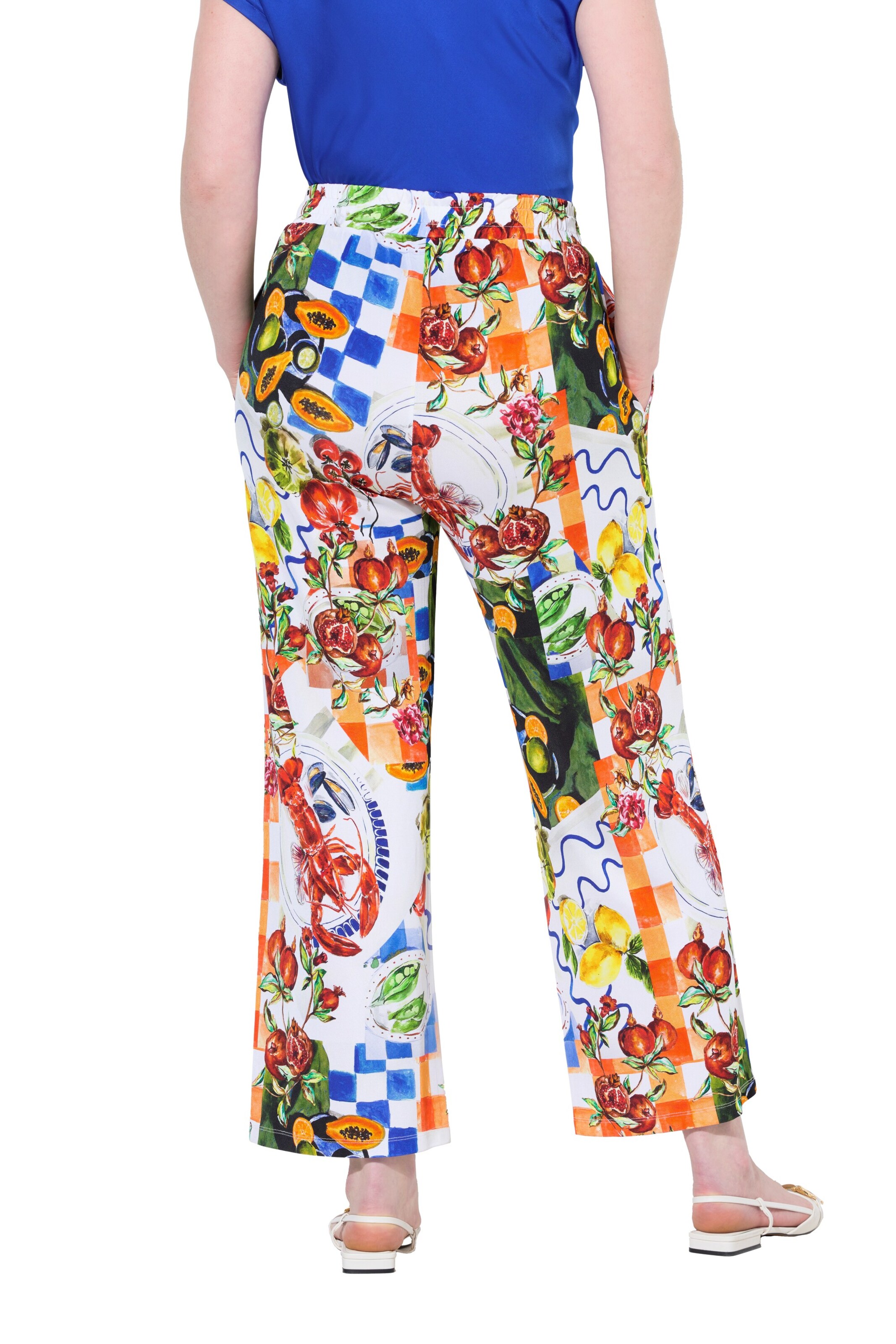 Ulla Popken Wide leg Broek in Wit