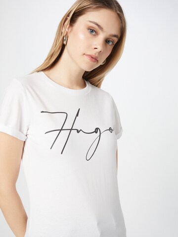 HUGO Red Тениска 'The Slim Tee 17' в бяло