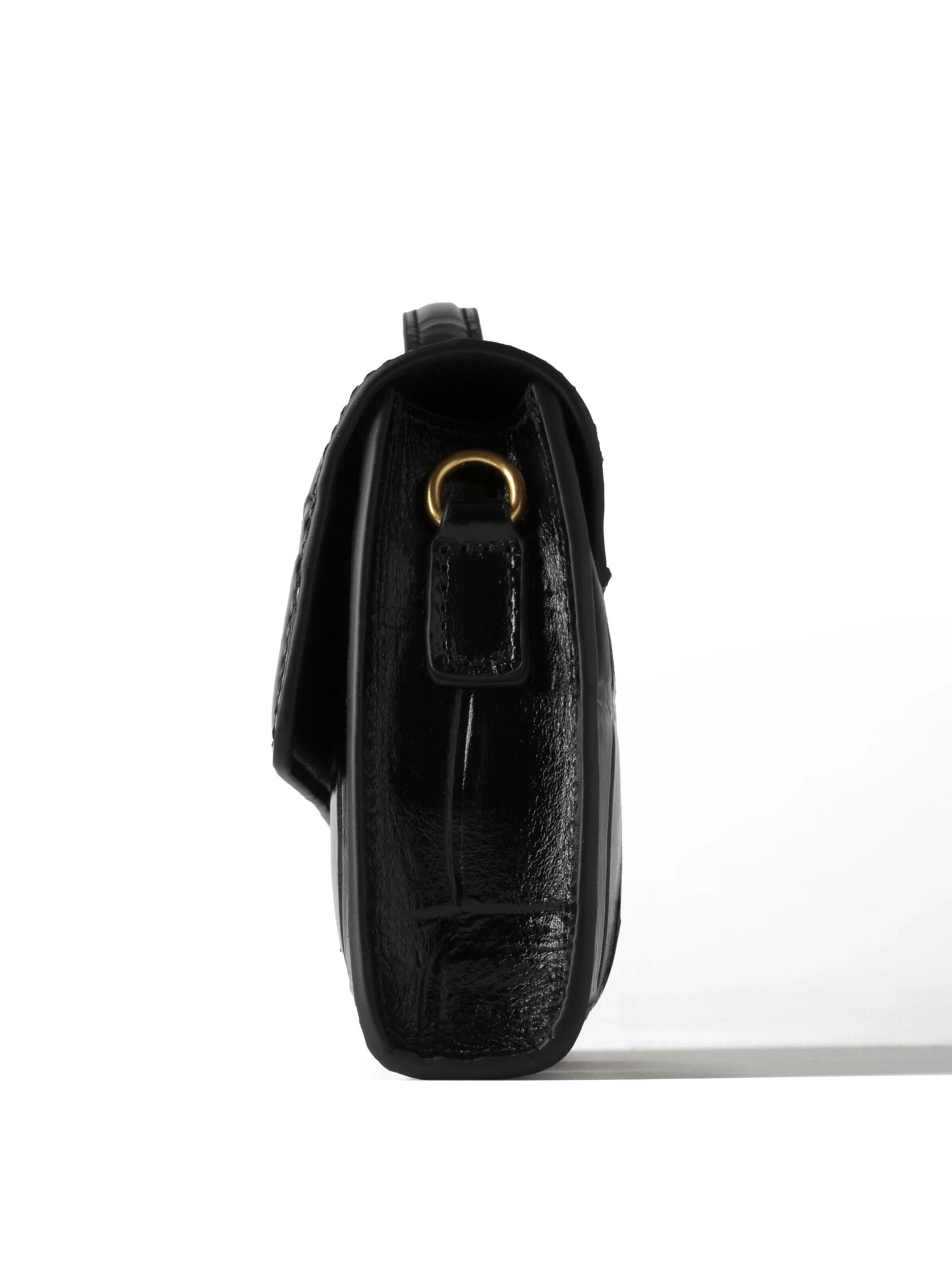 L37 HANDMADE SHOES Ročna torbica 'GOLDEN HOUR' | črna barva