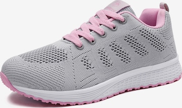 Youecci Sneaker low 'A08 dense net flying woven shoes customized' in Grau: Vorderseite