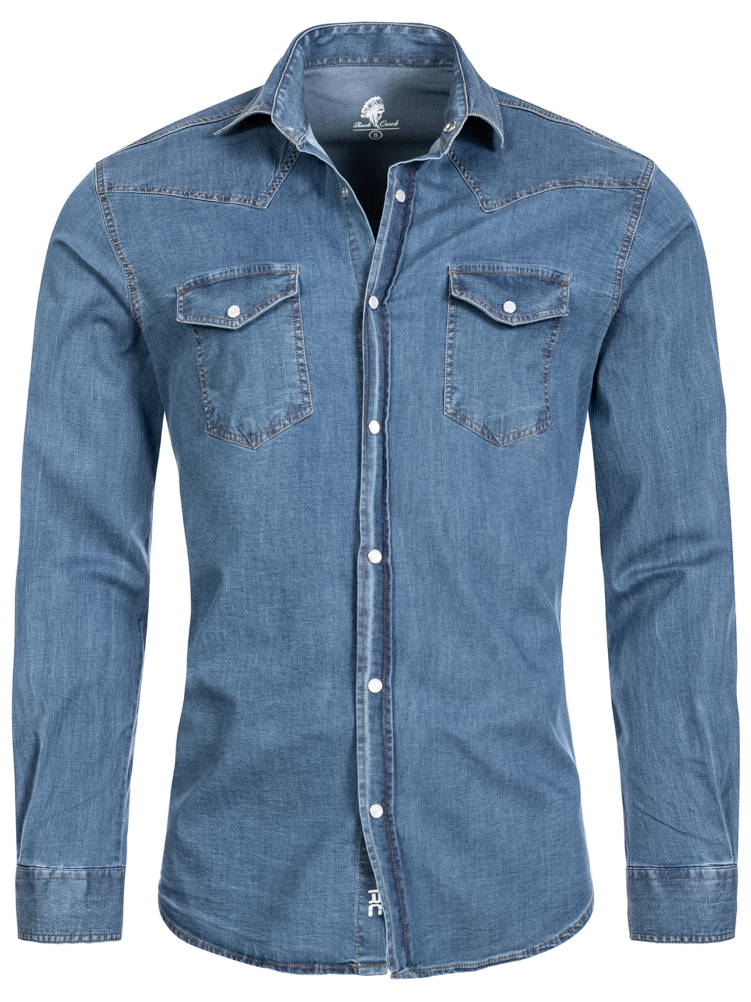 Rock Creek Regular Fit Hemd in Blau: Vorderseite
