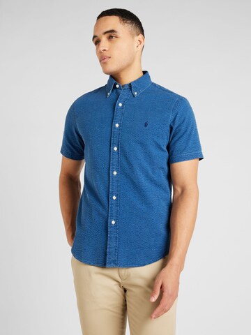 Coupe regular Chemise Polo Ralph Lauren en bleu : devant