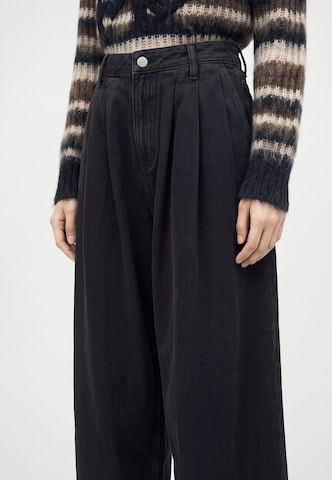 AllSaints Wide leg Bandplooi jeans 'Axis' in Zwart