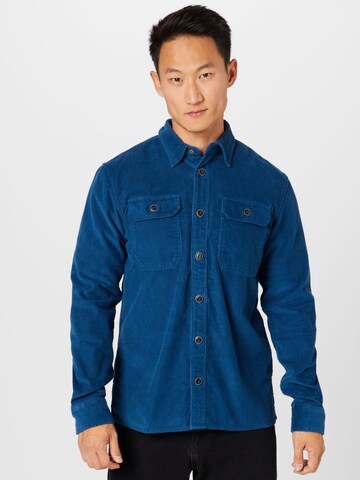 Petrol Industries جينز مضبوط قميص بلون أزرق: الأمام