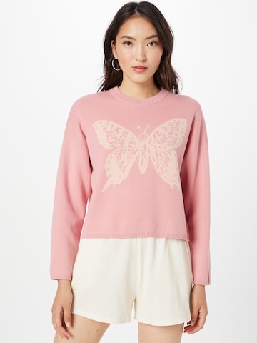 Obey Sweater in Pink: front
