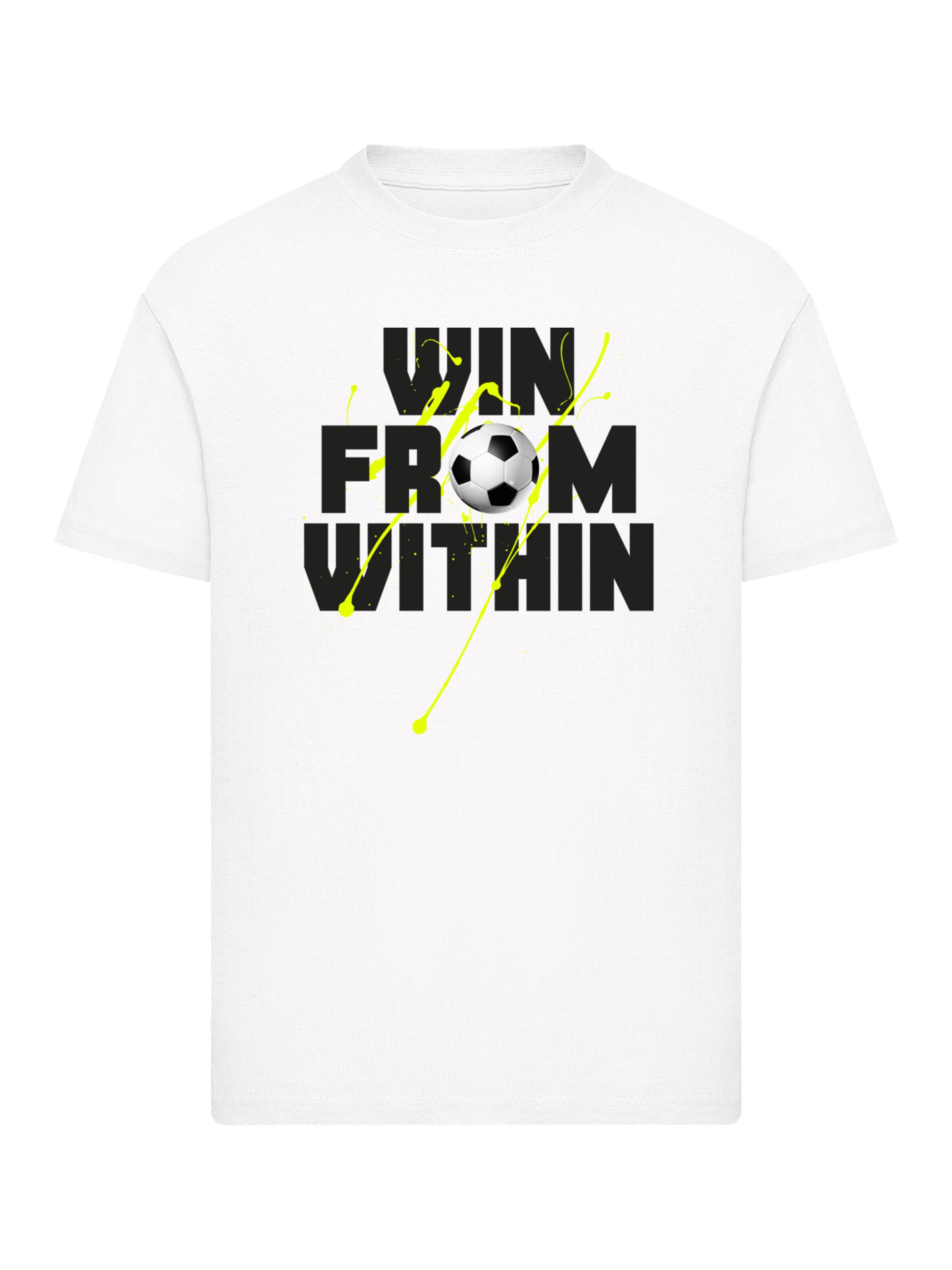 F4NT4STIC T-Shirt 'Win From Within Soccer Splash Green' in Weiß: Vorderseite