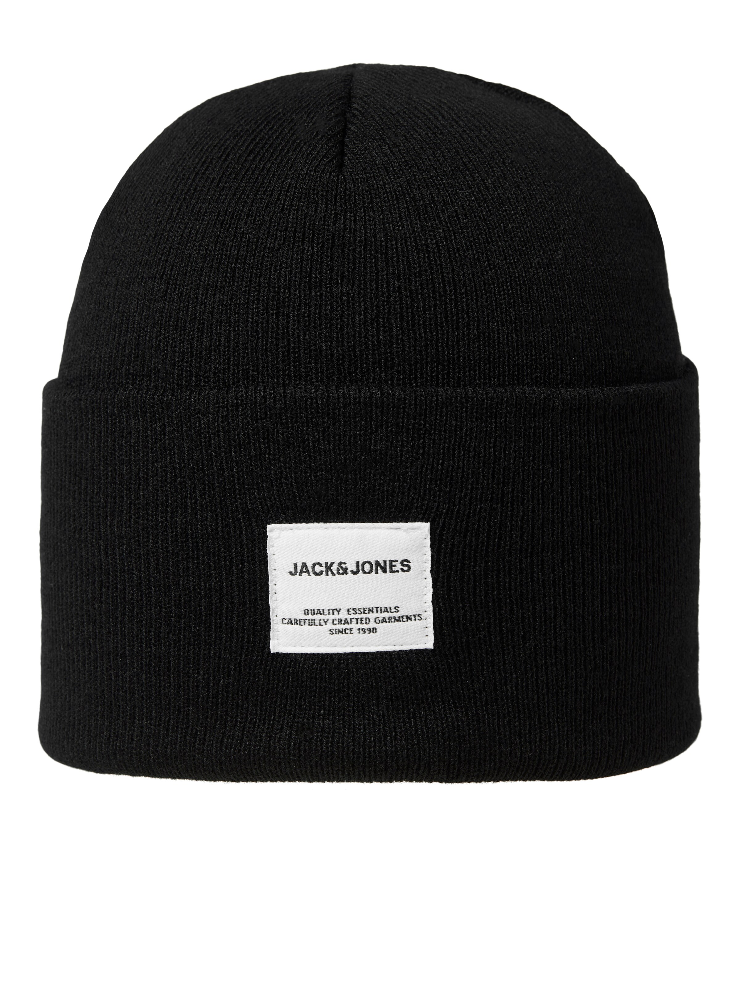 JACK & JONES Шапка 'Long Knit' в Черный: спереди