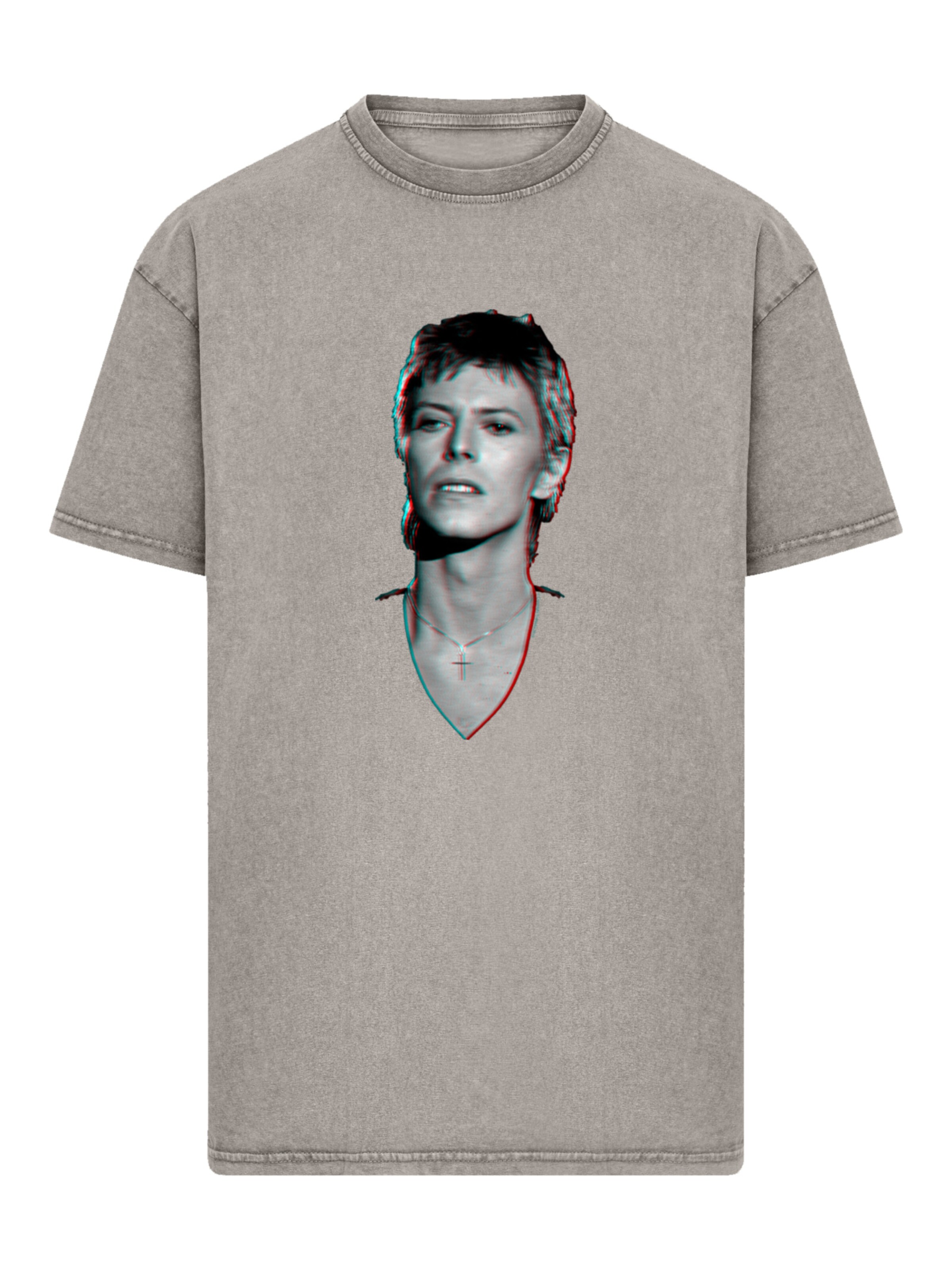 T-Shirt 'TV Times Pop Star David Bowie Portrait 1977' F4NT4STIC en gris : devant