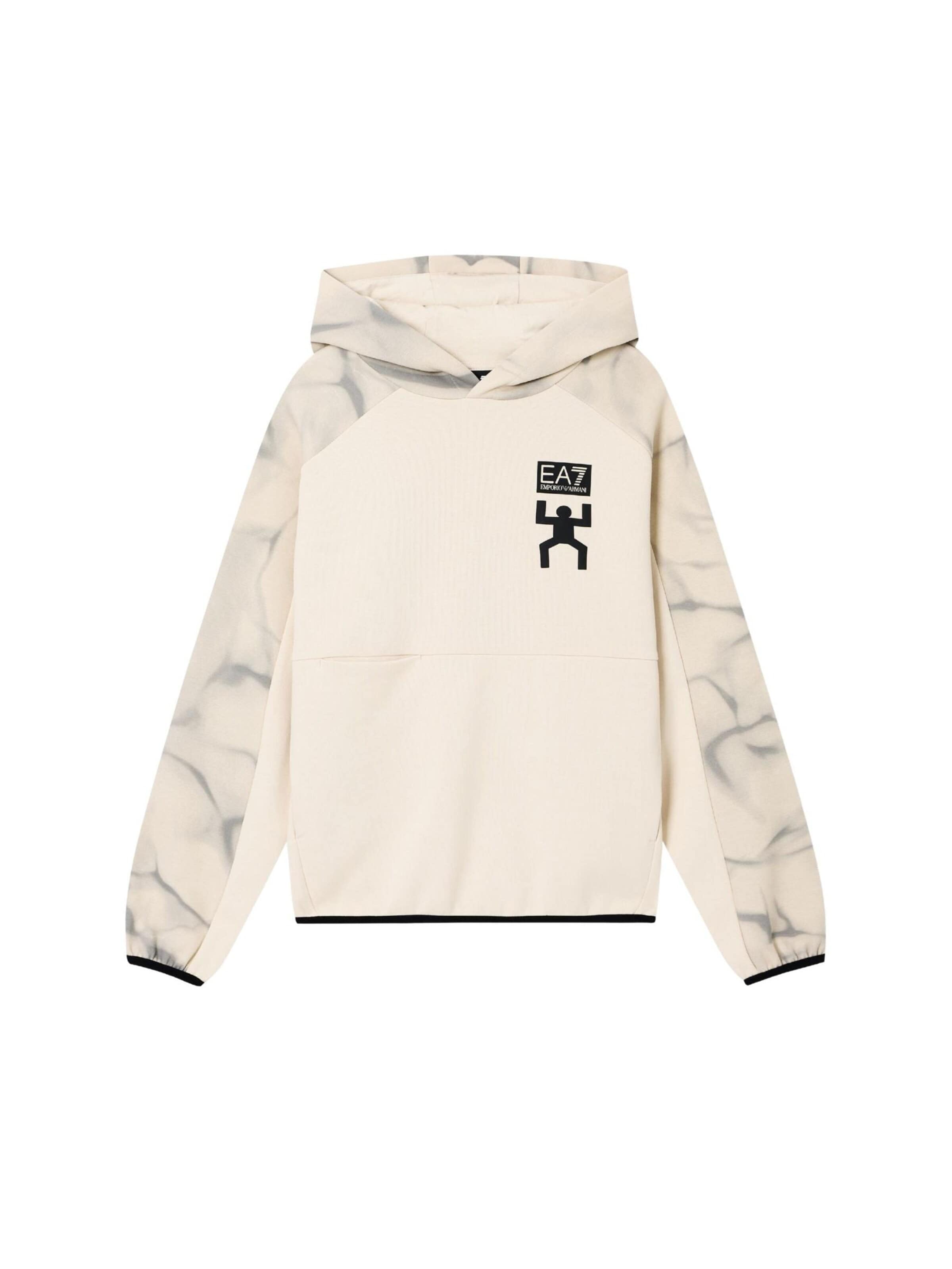 Sweat EA7 Emporio Armani en beige : devant