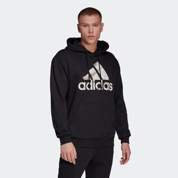 ADIDAS SPORTSWEAR Sportsweatshirt 'Essentials French Terry Camo-Print' in Schwarz: Vorderseite