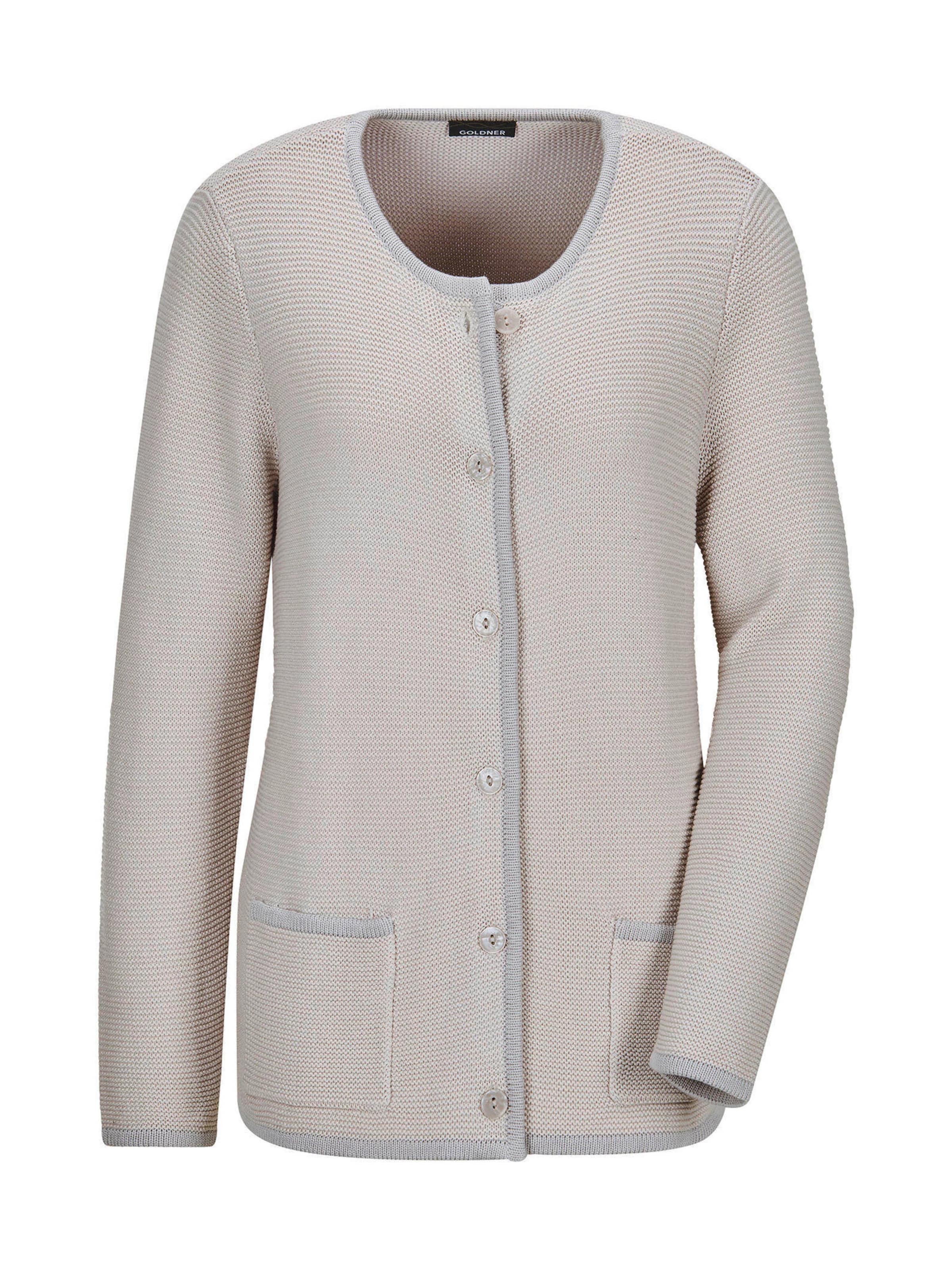 Goldner Gebreid vest in Grijs: voorkant