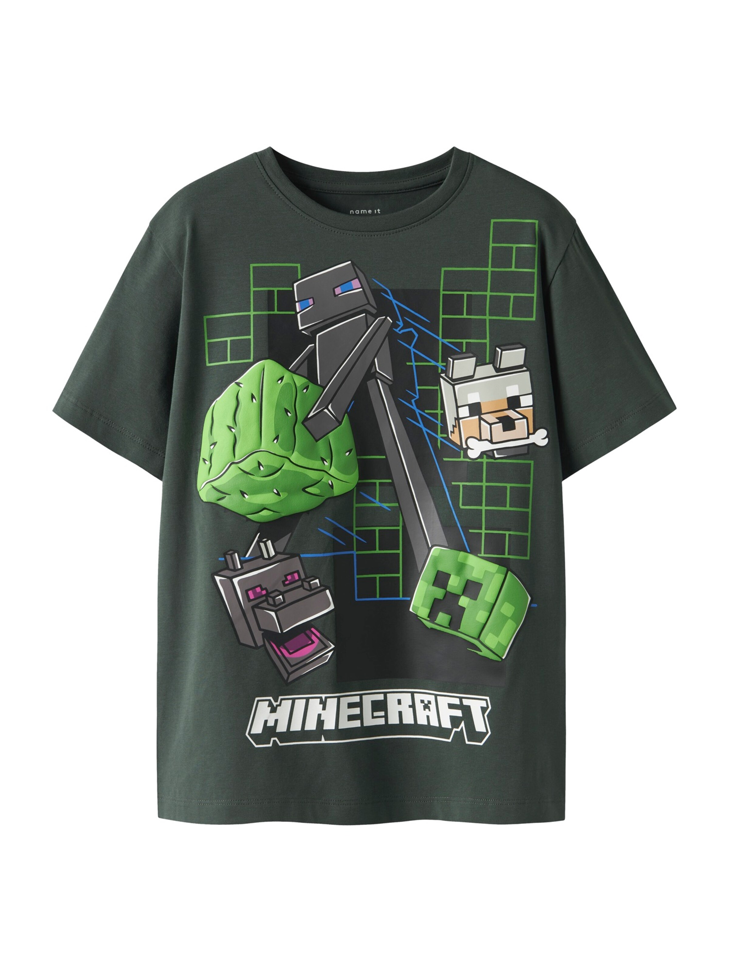 Maglietta 'NKMJUKE MINECRAFT' di NAME IT in grigio: frontale