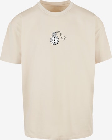 F4NT4STIC Shirt 'Alice im Wunderland Uhr Hase Heroes of Childhood' in Beige: predná strana