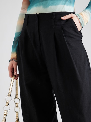 Monki Wide leg Bandplooibroek in Zwart