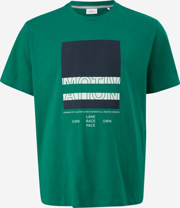 s.Oliver Men Big Sizes Shirt in Green: front