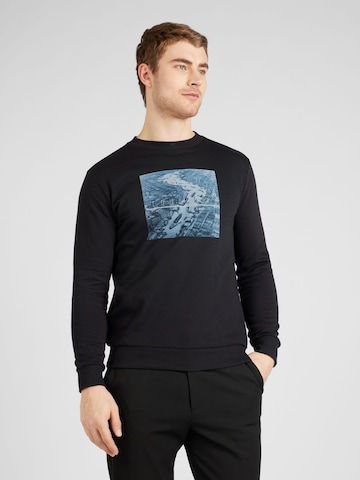 WESTMARK LONDONSweater majica 'Equality' - crna boja: prednji dio