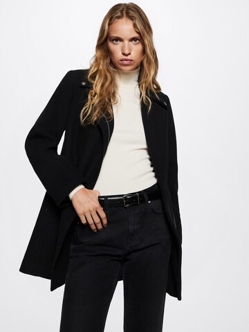 MANGO Between-Seasons Coat 'Sandy' in Black: front