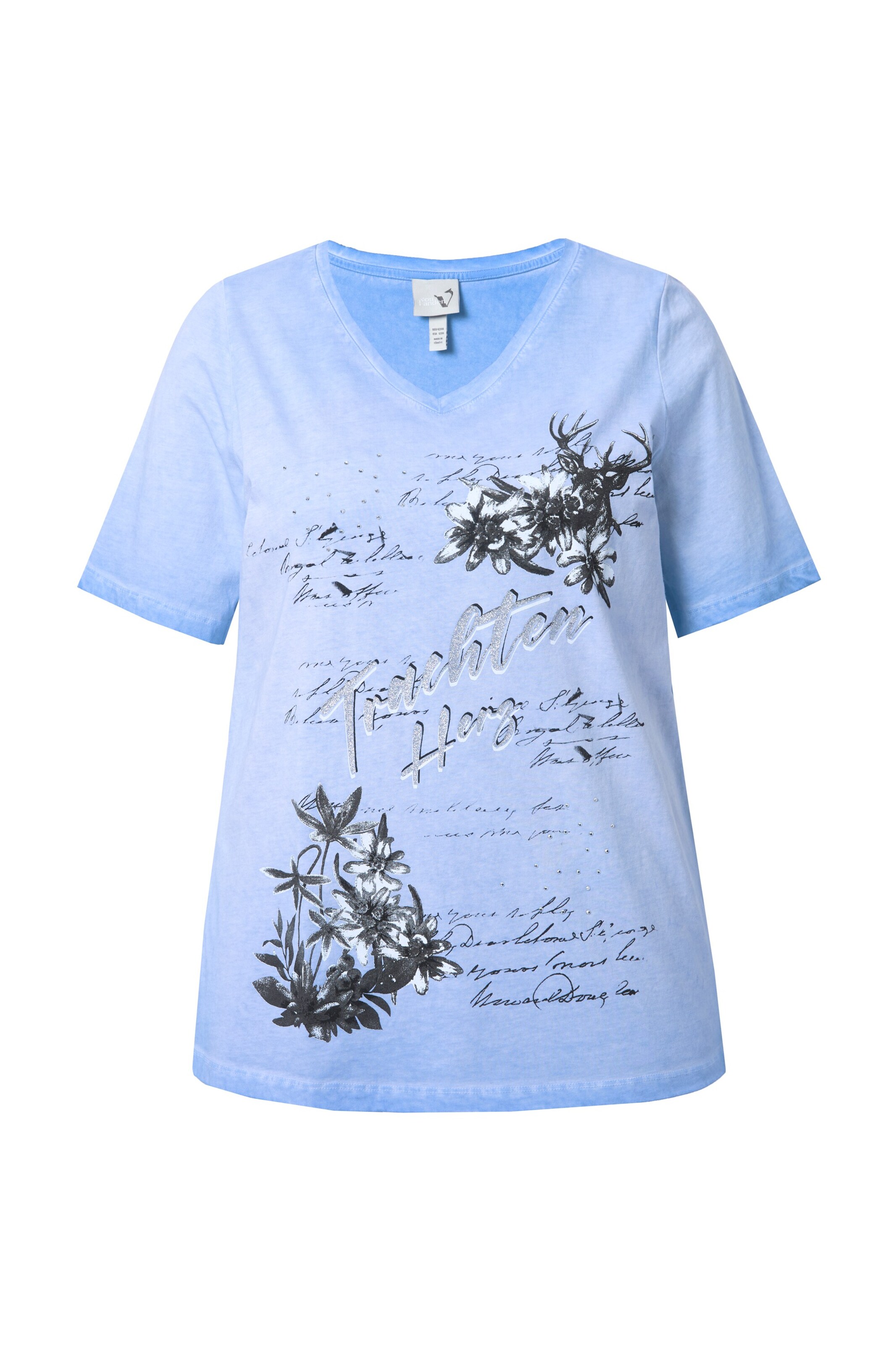 Ulla Popken Shirt in Blauw: voorkant