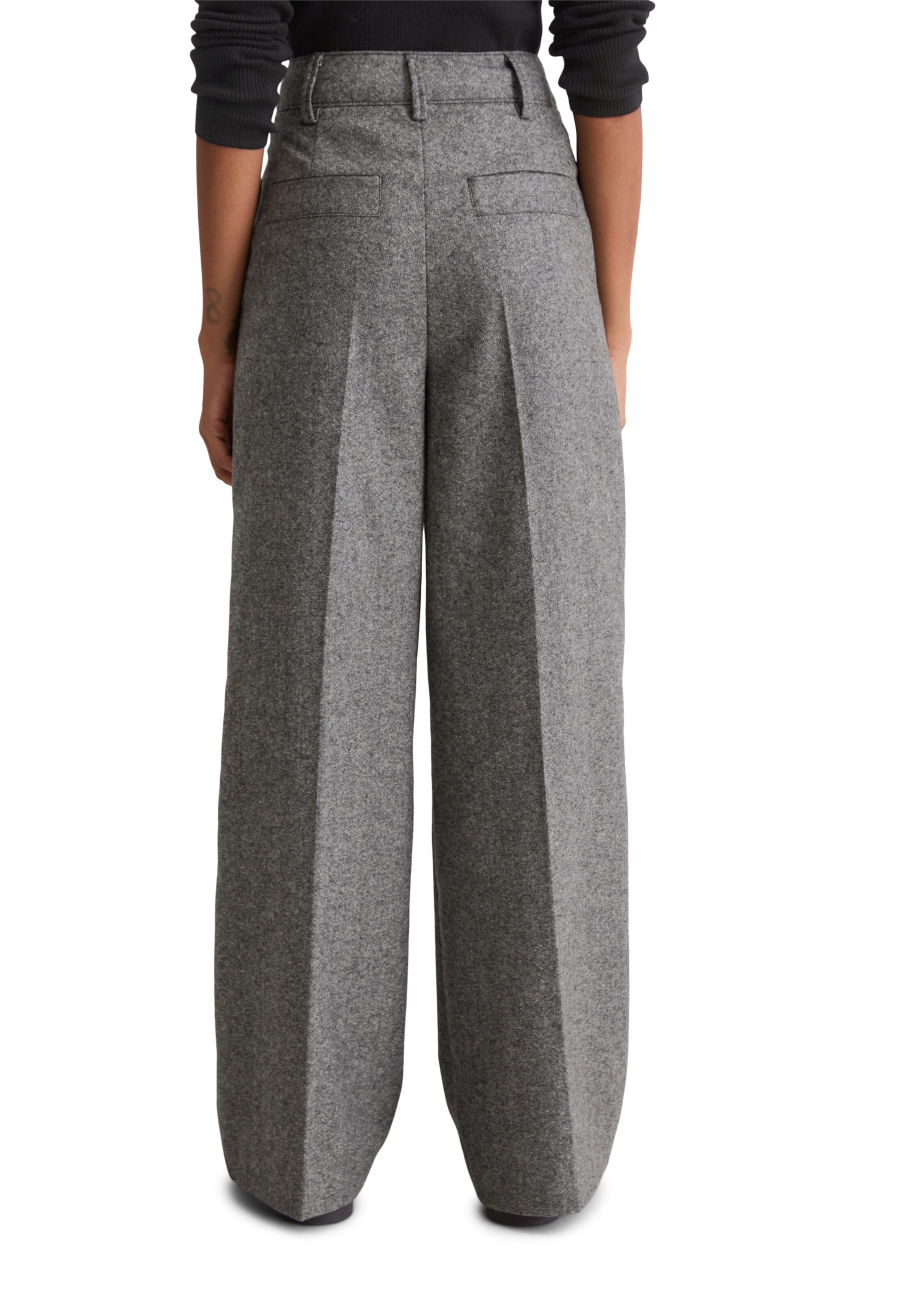 Marc O'Polo Wide Leg Bügelfaltenhose in Grau