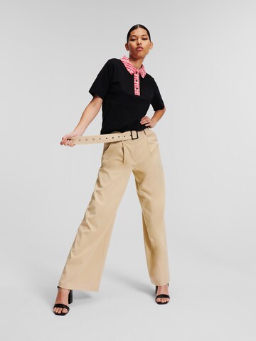 Karl Lagerfeld Loose fit Pleat-Front Pants in Beige