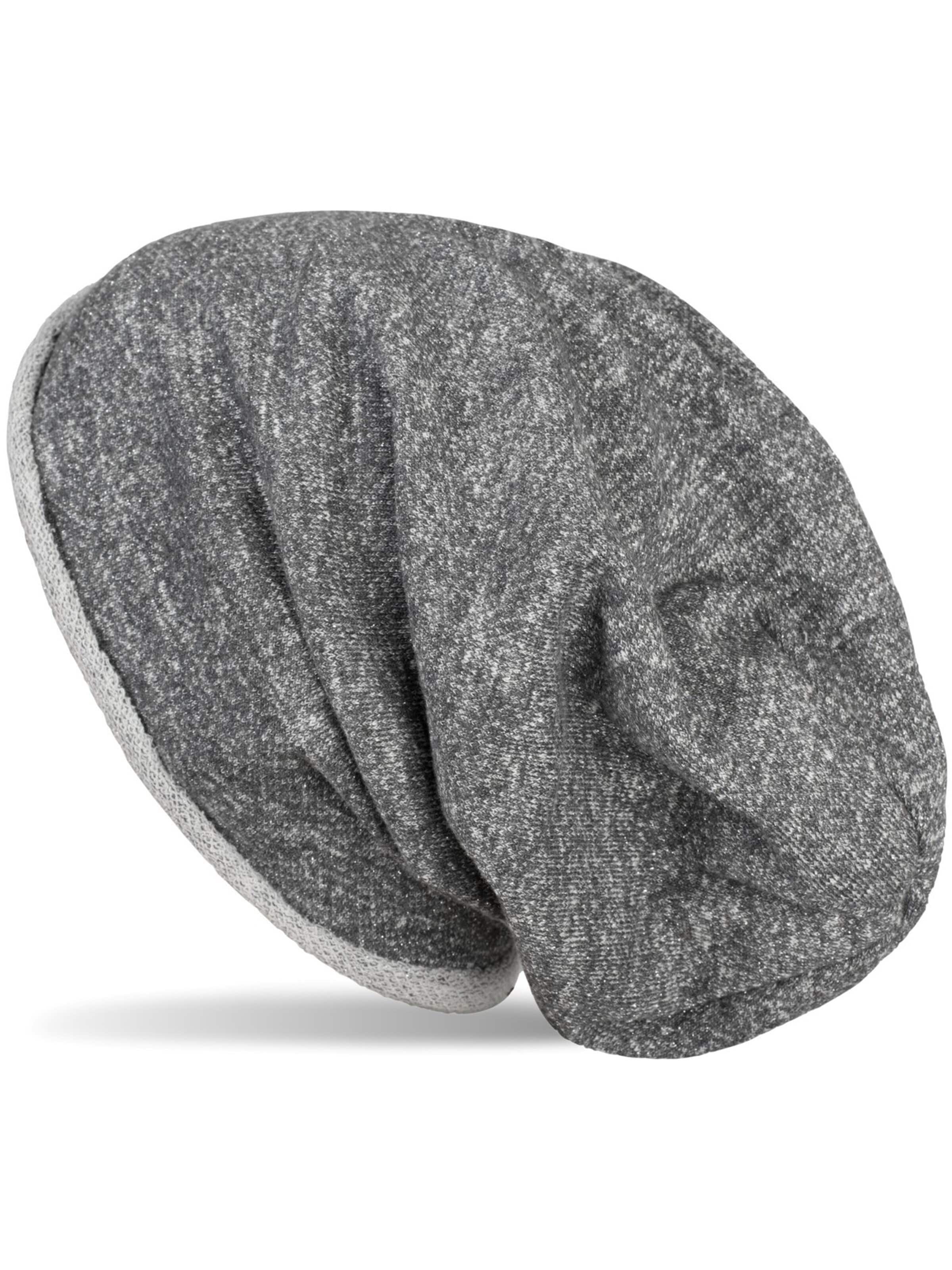 styleBREAKER Mütze 'Beanie Mütze mit All Over Glitzer'‌ in Grau: Vorderseite