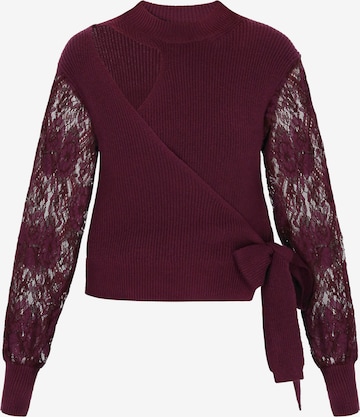 Pull-over faina en violet : devant