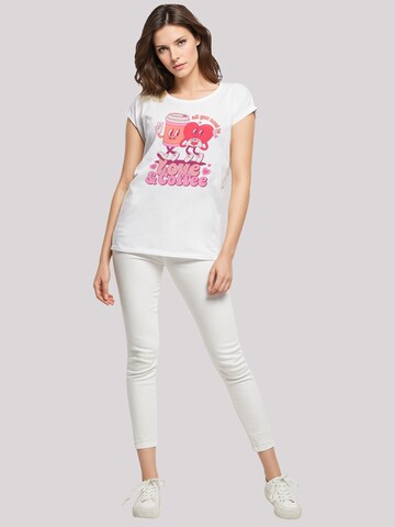 T-shirt 'Love And Coffe Valentinstag' F4NT4STIC en blanc