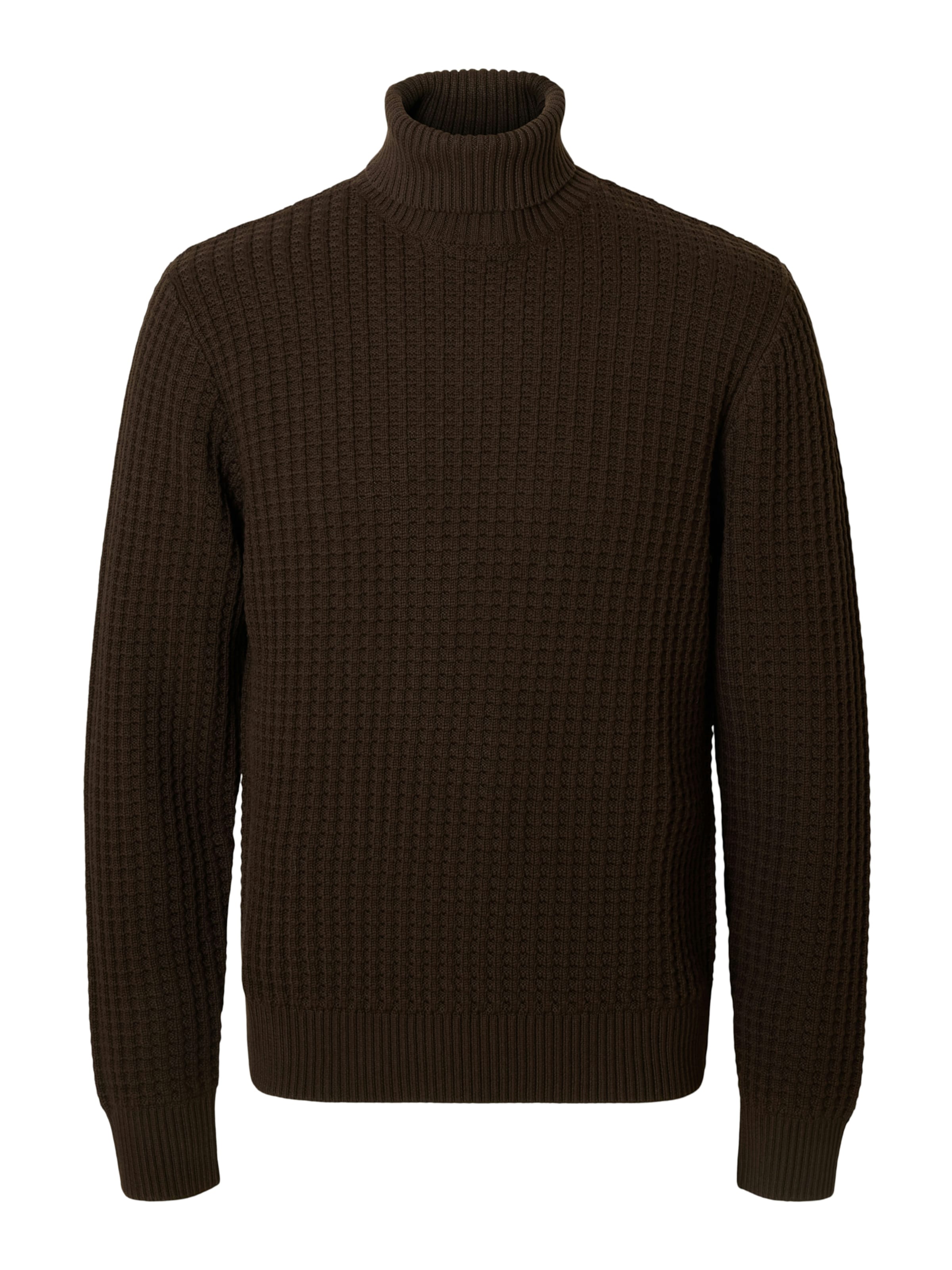 Pull-over 'SLHTOM' SELECTED en marron : devant