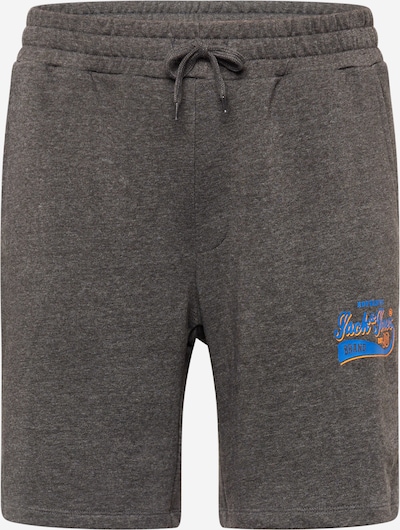 JACK & JONES Shorts in blau / graumeliert / orange, Produktansicht