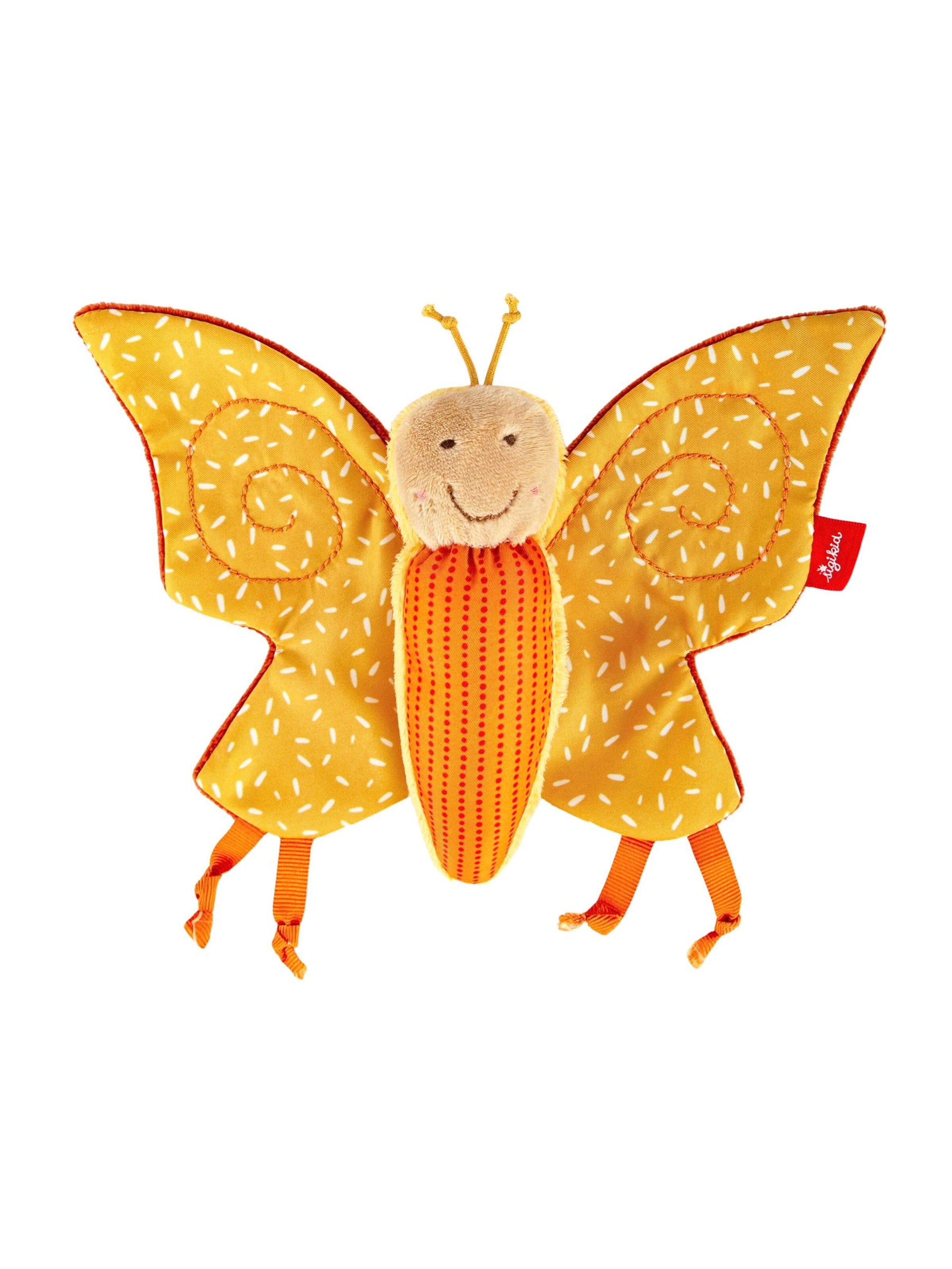 SIGIKID Stuffed animals 'Aktiv Schmetterling sigibaby' in Yellow: front